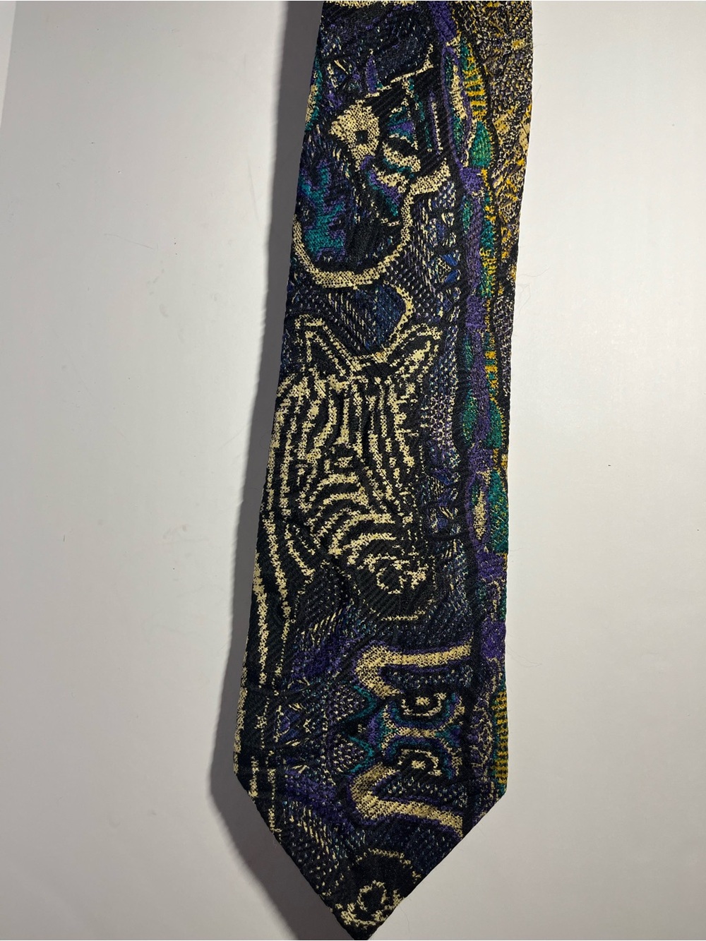 COOGI AUSTRALIA Men’s Tie Vintage Abstract Safari Africa 80s 90s Silk Zebra